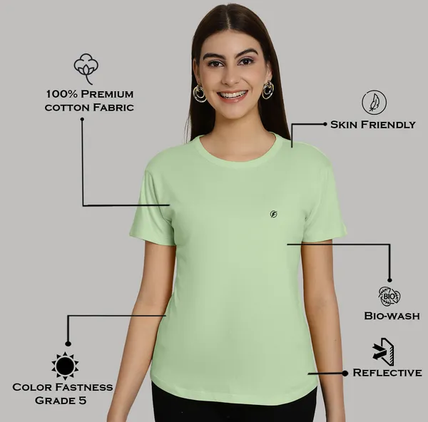Pack_of_2_Turquoise_Blue_&_Sea_Green_Cotton_Round_Neck_T-Shirt_For_Women