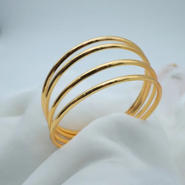 Casual_Wear_Micro_Gold_Plated_4_Pcs_Plain_Bangle_For_Girls_And_Women