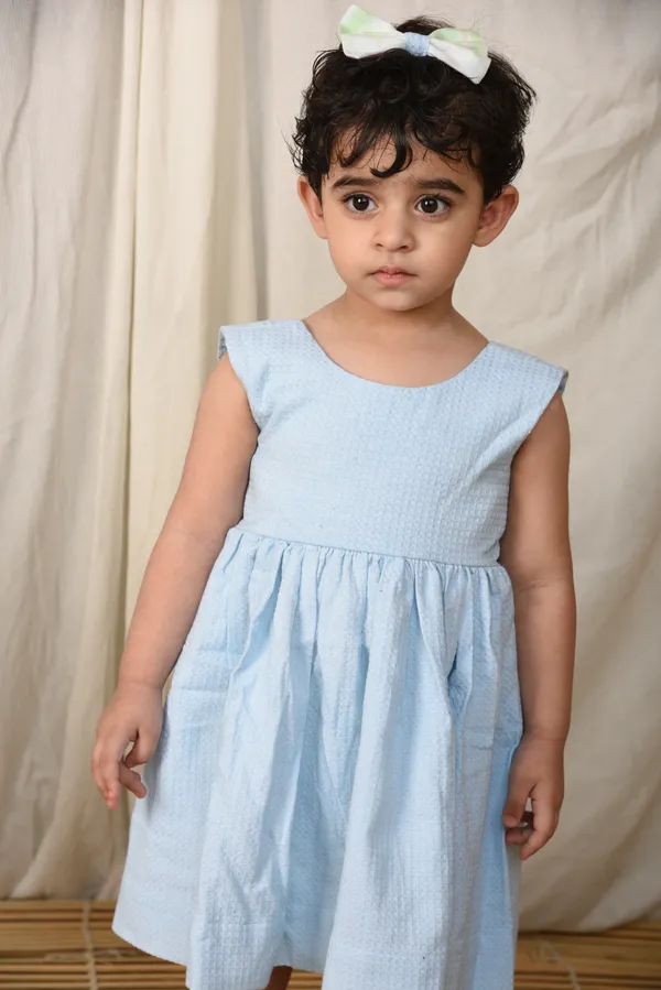 Sky_Blue_Frock_Dress_With_Bow_In_Back_For_Girls
