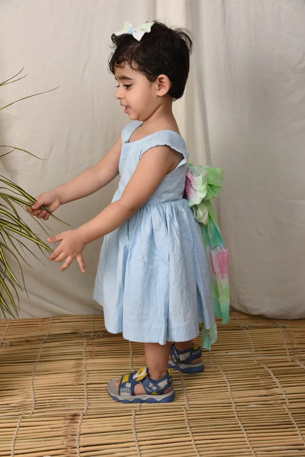 Sky_Blue_Frock_Dress_With_Bow_In_Back_For_Girls