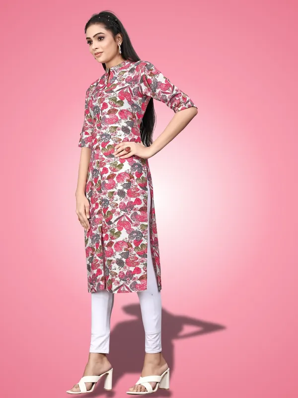 Red_Classic_Rayon_Floral_Printed_Straight_KurtIs