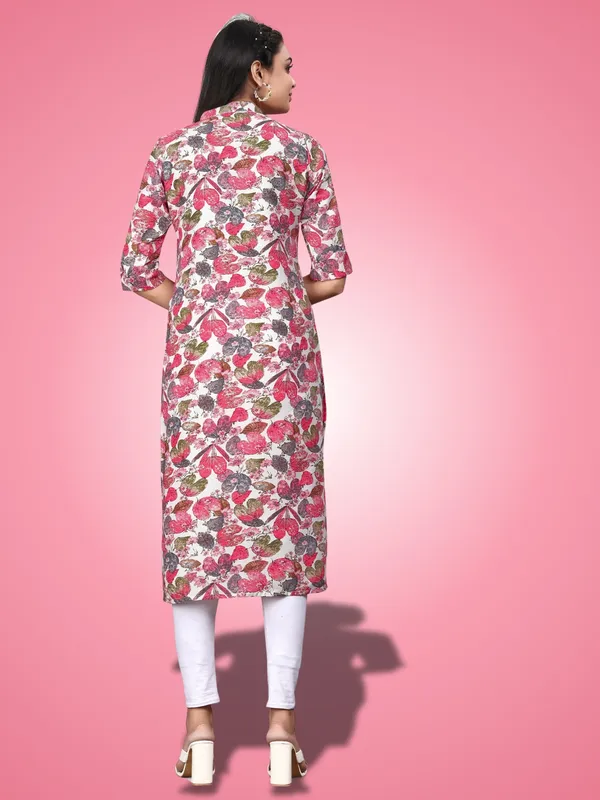 Red_Classic_Rayon_Floral_Printed_Straight_KurtIs