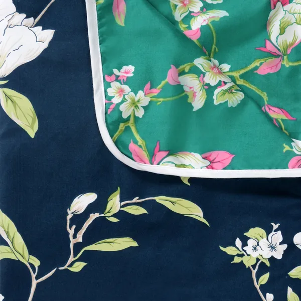 Floral_Double_Dohar_for_Mild_Winter_(Polyester,_Navy_Blue_and_Green)