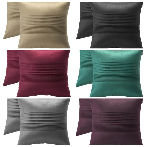 Pack_of_2_Pieces_Polysilk_Aqua_Pleated_Cushion_&_Pillow_Cover_for_Living_Room_and_Bedroom