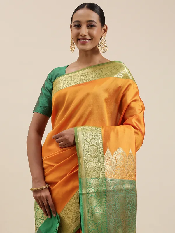 Mustard_Valkalam_Katan_Silk_Banarasi_Sarees_For_Women
