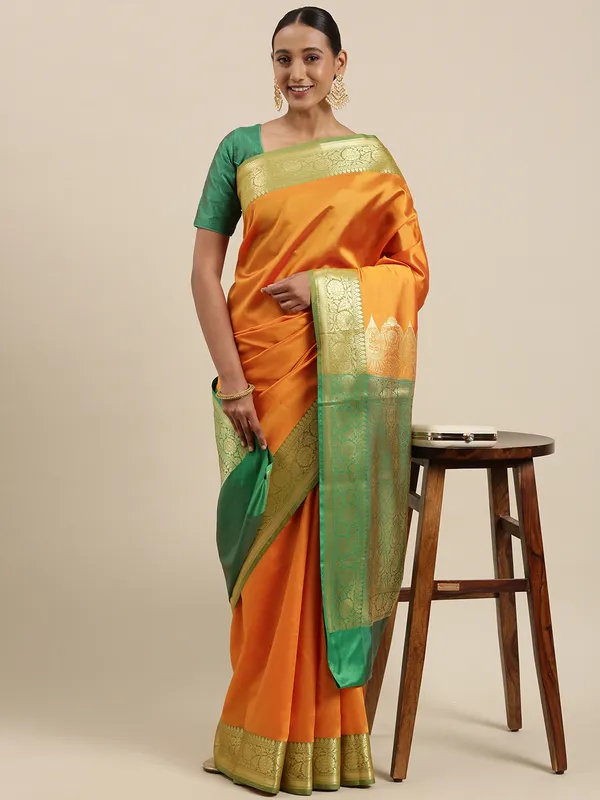 Mustard_Valkalam_Katan_Silk_Banarasi_Sarees_For_Women