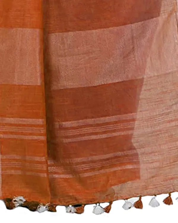 Handloom_Bhagalpuri_Cotton_Slub_Blend_Two_Dye_Saree_With_Running_Unstitched_Blouse_Piece