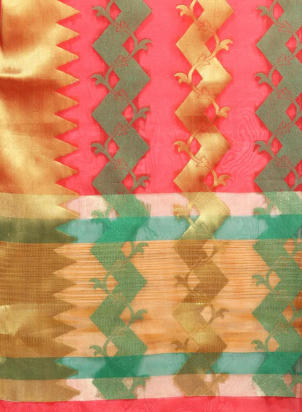 Red_Silk_Blend_Banarasi_Sarees_For_Women