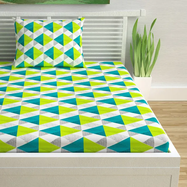 120_TC_100%_Cotton_Single_Geometric_Flat_Bedsheet_(Pack_of_1,_Green)