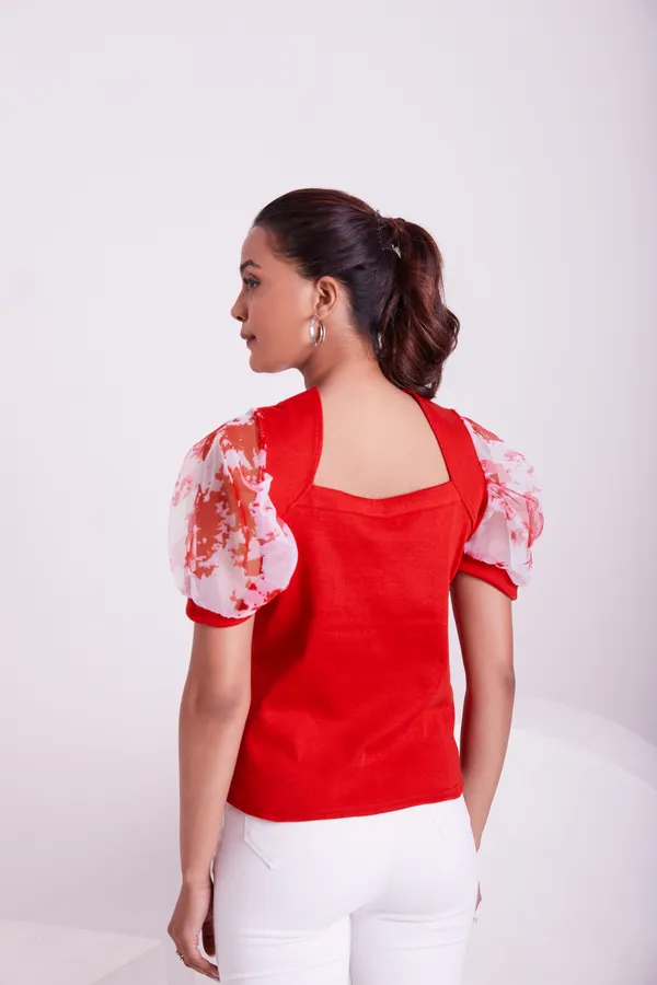 Classic_V-neck_and_puff_sleeve_design_Knitted_Top