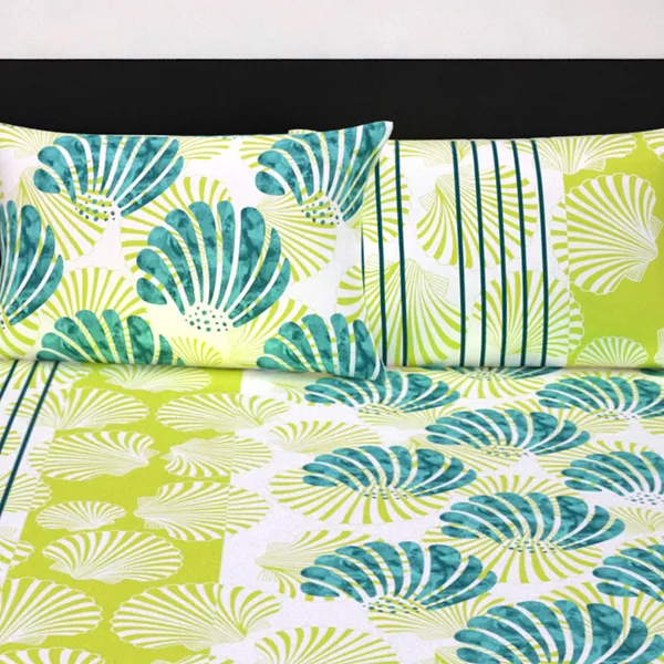100%_Cotton_Calming_Shells_XL_Double_Bedsheet_with_2_Pillow_Covers_Bed_Sheet_For_Bedroom_(Acid_Lime)