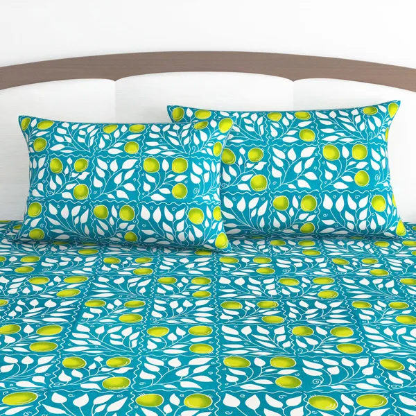 120_TC_100%_Cotton_King_Abstract_Flat_Bedsheet_(Pack_of_1,_Turquise_Blue)