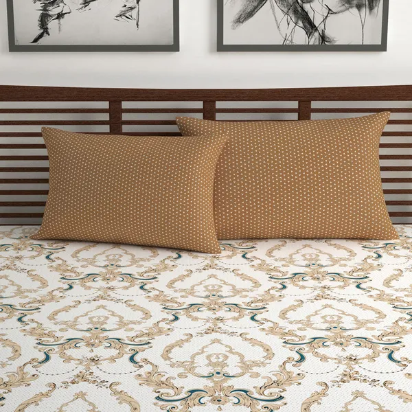 120_TC_100%_Cotton_Double_Abstract_Flat_Bedsheet_(Pack_of_1,_Beige::Brown)