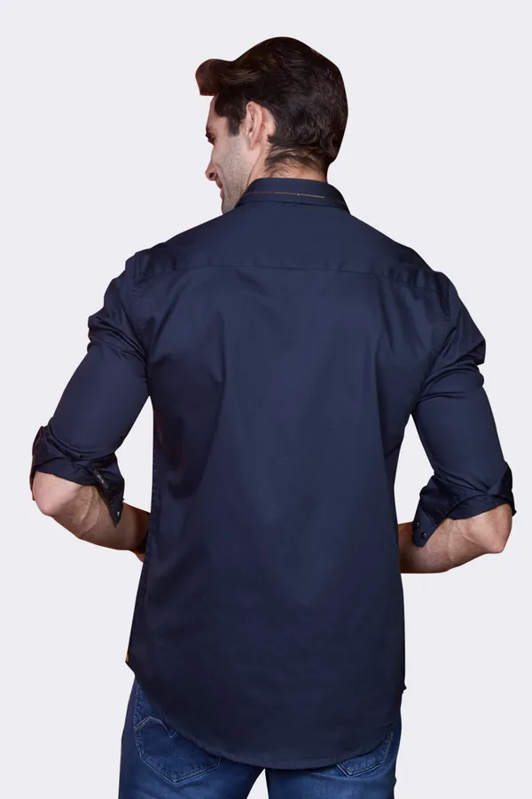 Pure_Egyptian_Giza_Cotton_Navy_Gold_Solid_Shirt