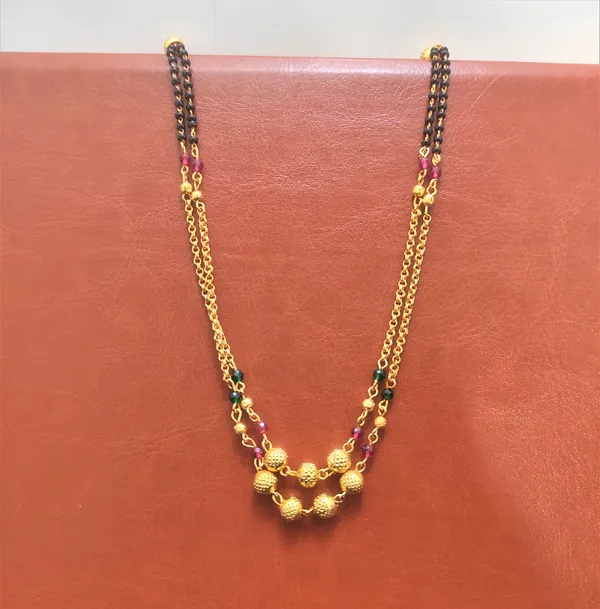 Double_Layer_Ballchain_Short_Mangalsutra_|_Fine_Design_Jewelry_&_Accessories_|