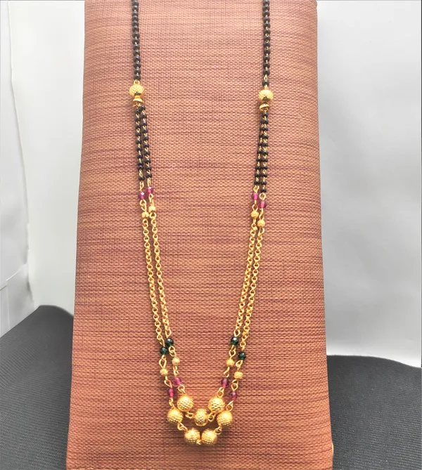 Double_Layer_Ballchain_Short_Mangalsutra_|_Fine_Design_Jewelry_&_Accessories_|
