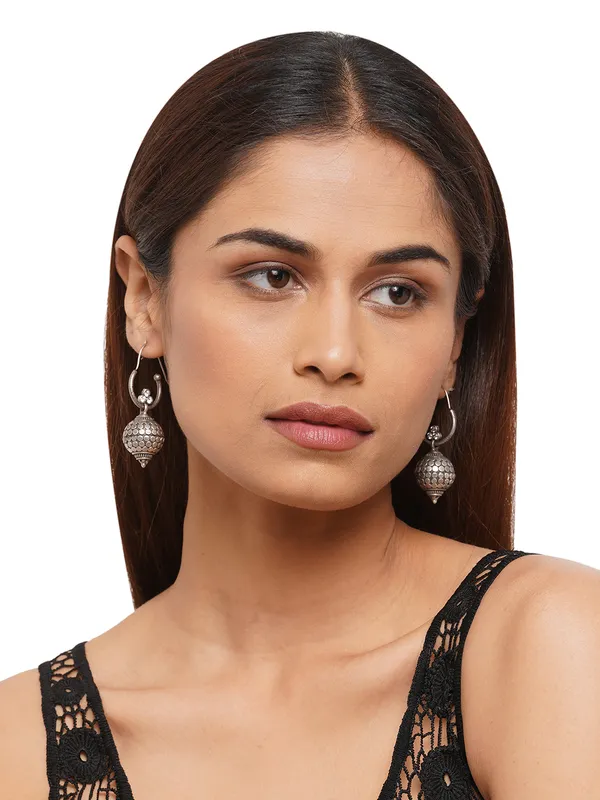 German_Silver_Teardrop_Shaped_Drop_Earrings