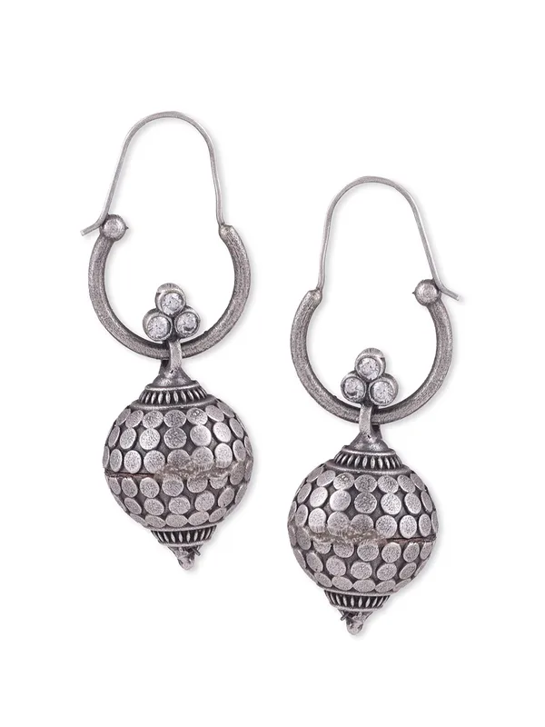 German_Silver_Teardrop_Shaped_Drop_Earrings