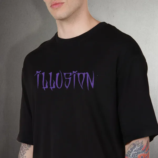 Black_Oversized_Printed_Half_Sleeve_Cotton_T-Shirt_For_Men