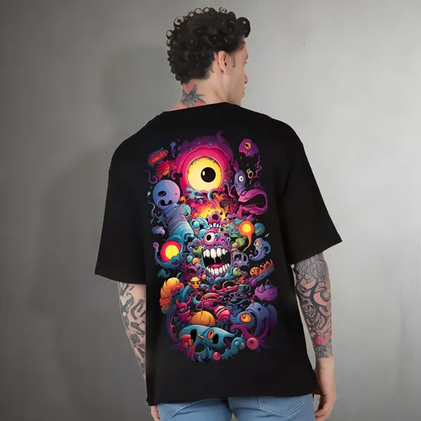 Black_Oversized_Printed_Half_Sleeve_Cotton_T-Shirt_For_Men