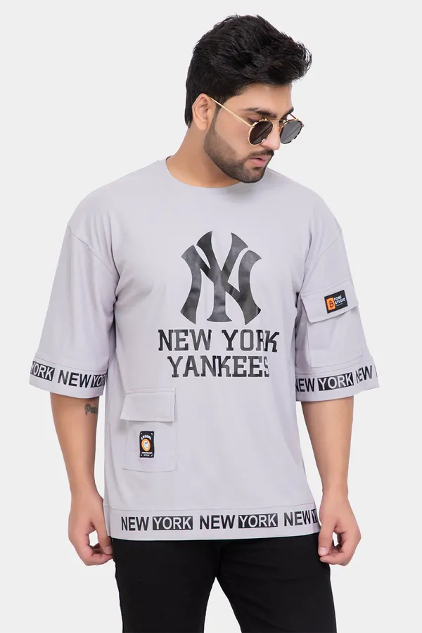 Grey_Honey_Comb_Printed_Round_Neck_Soft_T-Shirt_For_Men