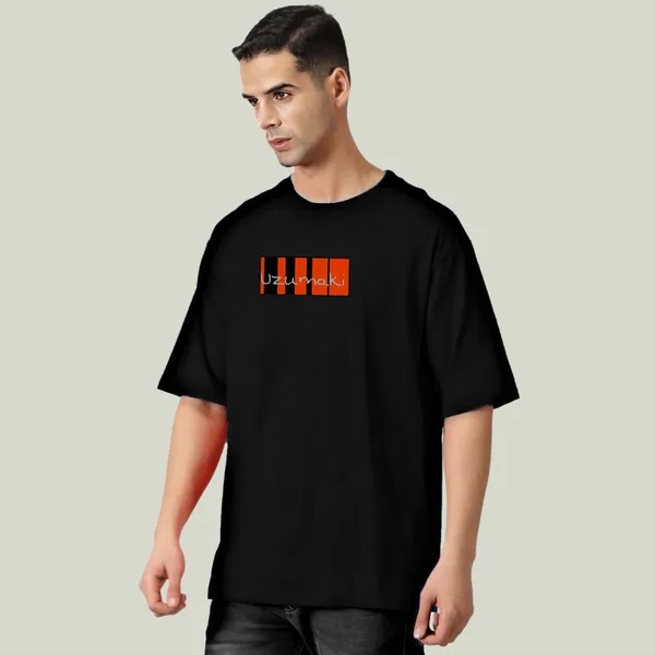 Black_Oversized_Printed_Half_Sleeve_Cotton_T-Shirt_For_Men