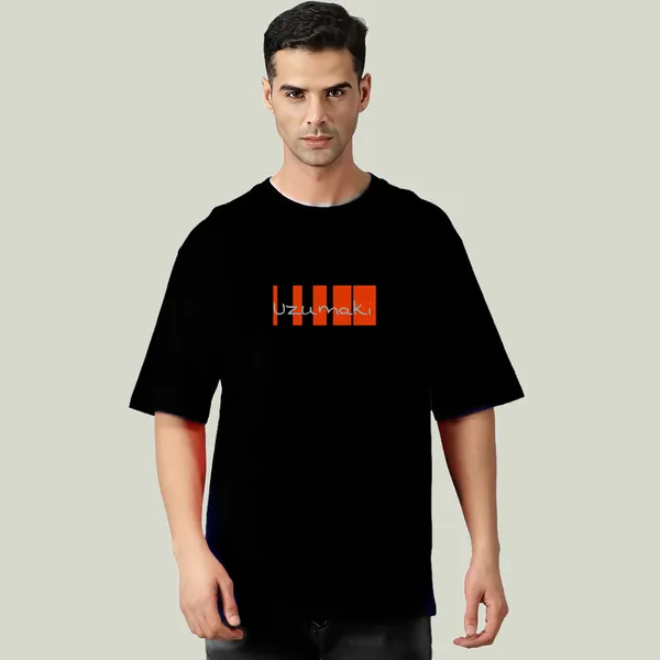 Black_Oversized_Printed_Half_Sleeve_Cotton_T-Shirt_For_Men
