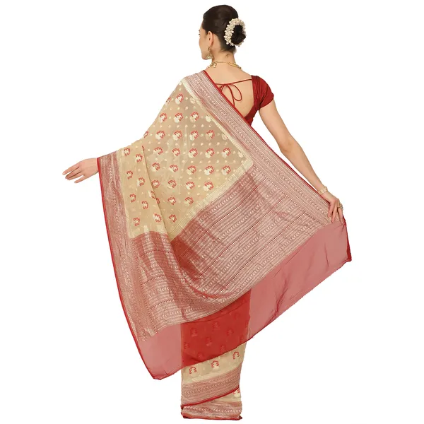 Beige_Khaddi_Georgette_Banarasi_Sarees_For_Women