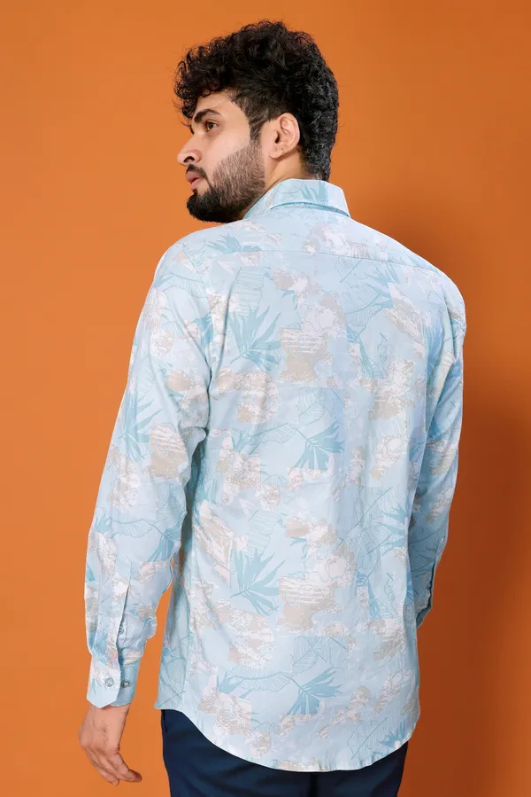 Pagazo_Sky_Blue_Colour_Printed_Shirt