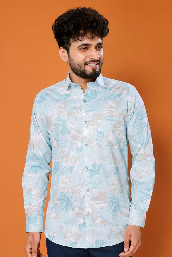 Pagazo_Sky_Blue_Colour_Printed_Shirt