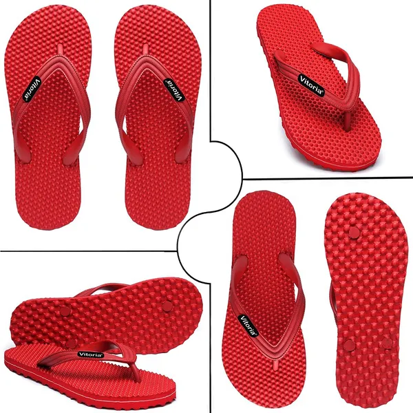 Red_&_Coffee_Rubber_Premium_Slippers_For_Men_-_Pack_Of_2