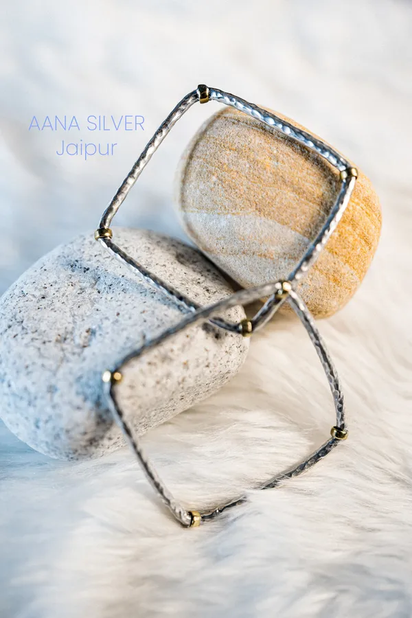 925_Pure_Sterling_Silver_|_Saundarya_Detailed_Square_Bangles_|_Well_Stamped_&_Hallmarked