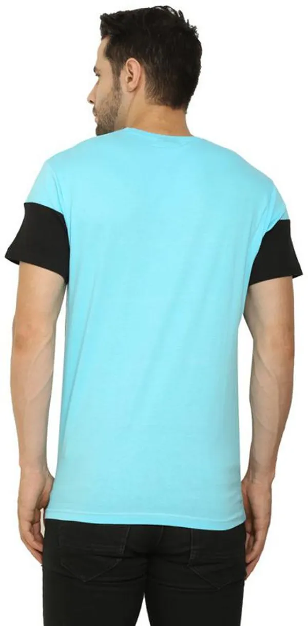 _Colorblock_Men_Round_Neck_Multicolor,_Light_Blue_T-Shirt