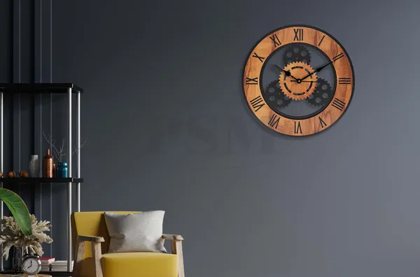 LASER_CUT_WOODEN_WALL_CLOCK_IVORY_BLACK__INCH_ROUND