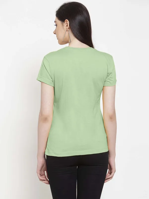 Pack_of_2_Sea_Green_&_Grey_Cotton_Round_Neck_Short_Sleeves_T-Shirt_For_Women