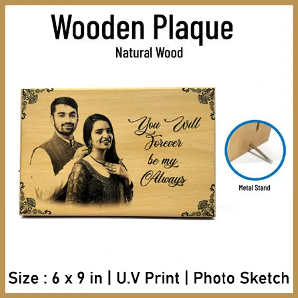 Photo_Sketch_In_Wooden_Plaque_(6_inch_X_9_inch)_Gift_For_Birthday,_Anniversary,_Valentine,_Diwali_I_Ideal_For_Husband,_Wife,_Friend,_Girl_Friend,_Boy_Friend