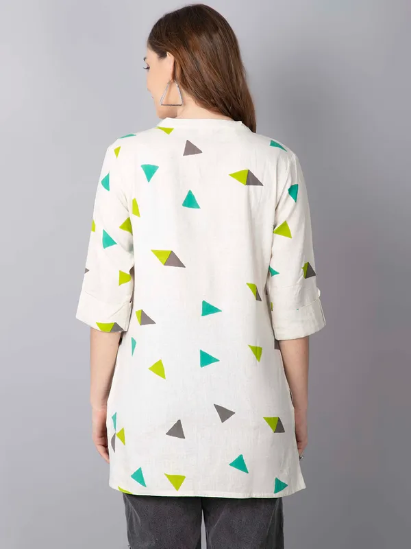White_Cotton_Printed_Straight_Short_Kurti_(Multicolored)