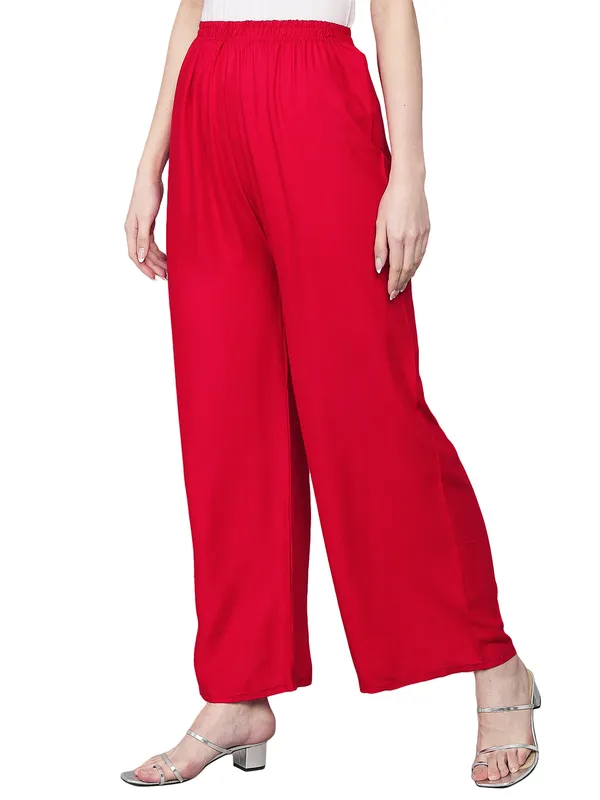 Red_Palazzo__Comfortable,_Stylish_And_Trendy_Casual_Wear