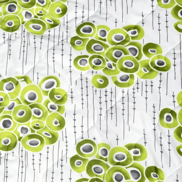 Abstract_Single_Comforter_for_Mild_Winter_(Polyester,_Off_White_and_Green)
