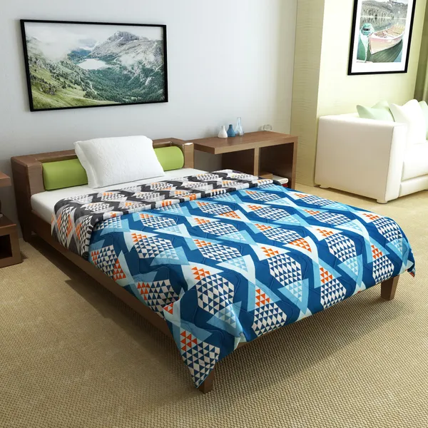 Geometric_Single_Comforter_for_Mild_Winter_(Polyester,_Grey_and_Blue)