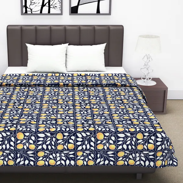 Printed_Double_Dohar_for_AC_Room_(Cotton,_Navy_Blue,_Yellow)