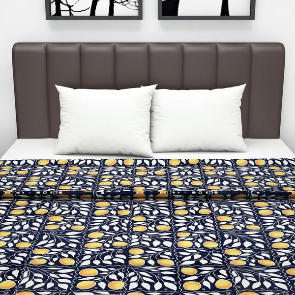 Printed_Double_Dohar_for_AC_Room_(Cotton,_Navy_Blue,_Yellow)