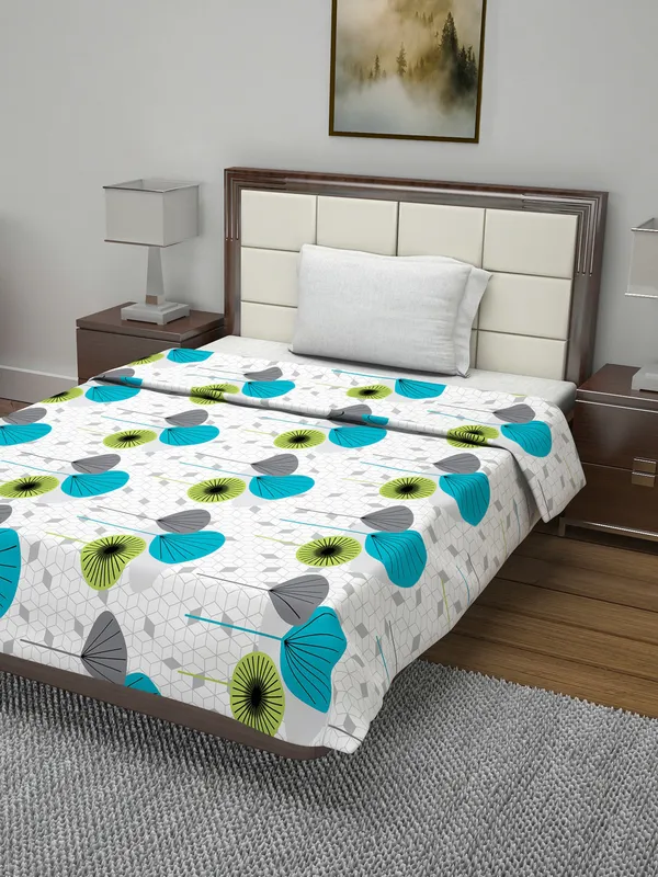 Floral_Single_Dohar_for_AC_Room_(Cotton,_Blue,_White)