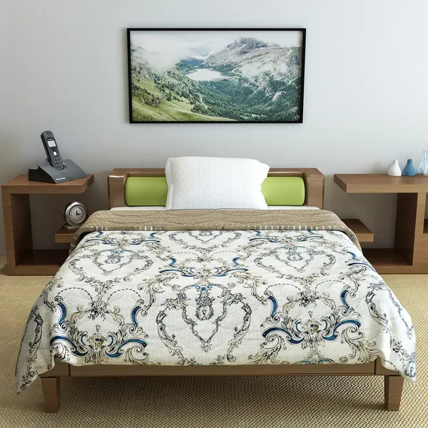 Abstract_Single_Comforter_for_AC_Room_(Polyester,_Beige_and_Brown)