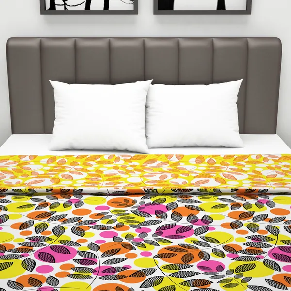 Floral_Double_Dohar_for_AC_Room_(Microfiber,_Pink_and_Yellow)