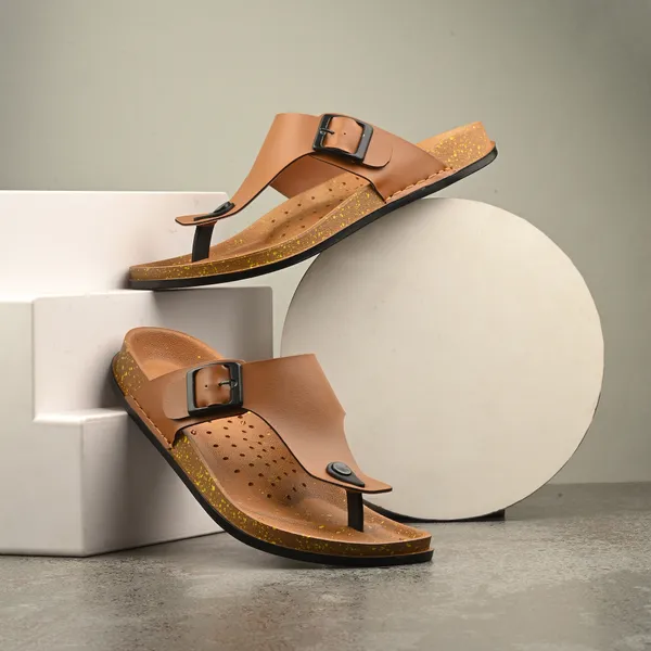 VECHLO_Women_Sandals_(Tan_,_9)