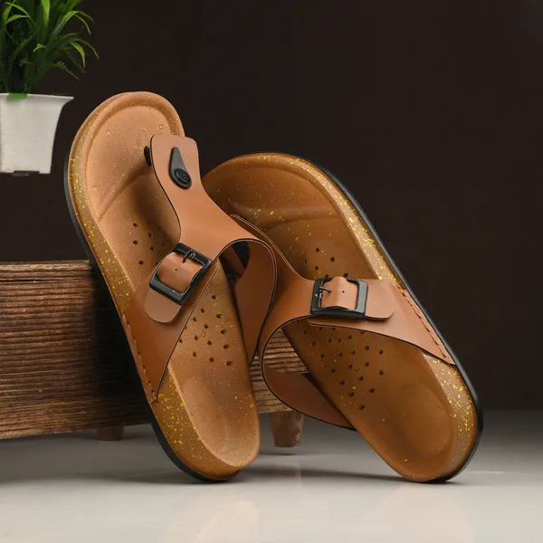 VECHLO_Women_Sandals_(Tan_,_9)