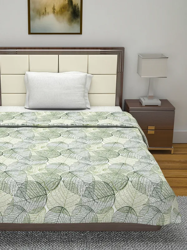 Floral_Single_Dohar_for_AC_Room_(Cotton,_Dark_Green)