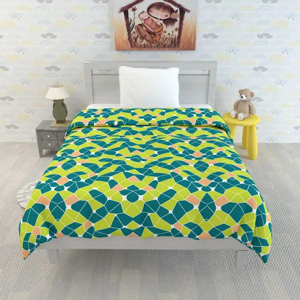Microfiber_Reversible_Lightweight_Geometric_Baby_Blanket_For_Kids/Toddler_-_Green_and_Orange_(GI1503)