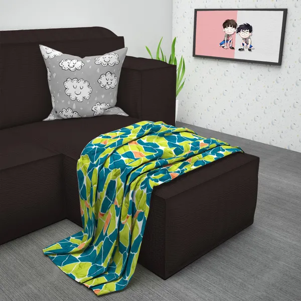 Microfiber_Reversible_Lightweight_Elliptical_Baby_Comforter_Blanket_For_Kids/Toddler_-_Acid_Lime_(KU1503)